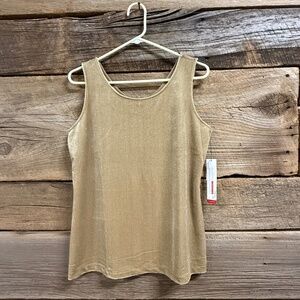 NWT Talbots Gold Sleeveless shirt with Metallic thread, Med, Reversible